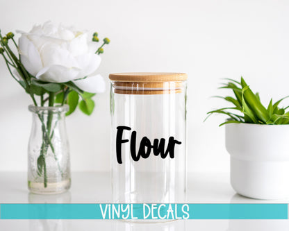 Custom Vinyl Labels for Home Organization | Kitchen, Pantry, Bathroom Decals | Personalized Jar & Bin Stickers | PL15 - Swiit Creations