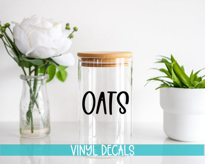 Custom Vinyl Labels for Home Organization | Kitchen, Pantry, Bathroom Decals | Personalized Jar & Bin Stickers | PL23 - Swiit Creations