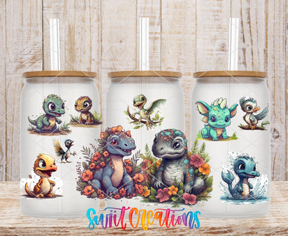 Cute Baby Dinosaurs UV DTF Transfer Tumbler Wrap | Colorful Dino | DTF100 - Swiit Creations