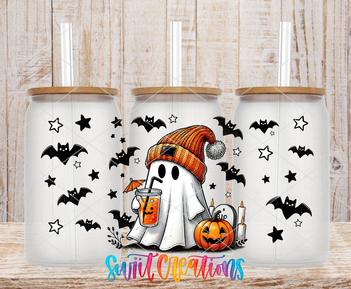Cute Ghost Halloween UV DTF Transfer Tumbler Wrap | DTF011 - Swiit Creations
