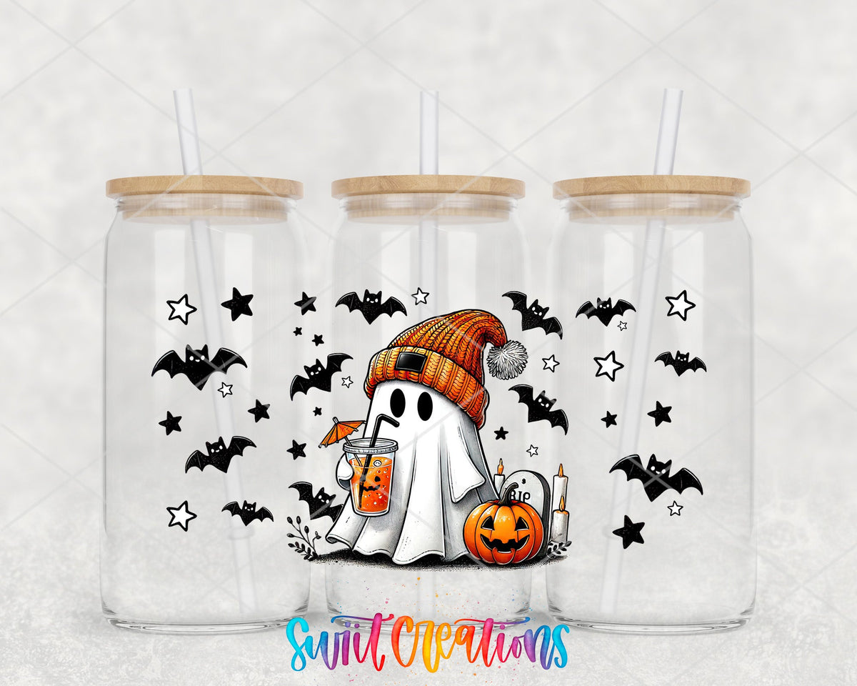 Cute Ghost Halloween UV DTF Transfer Tumbler Wrap | DTF011 - Swiit Creations