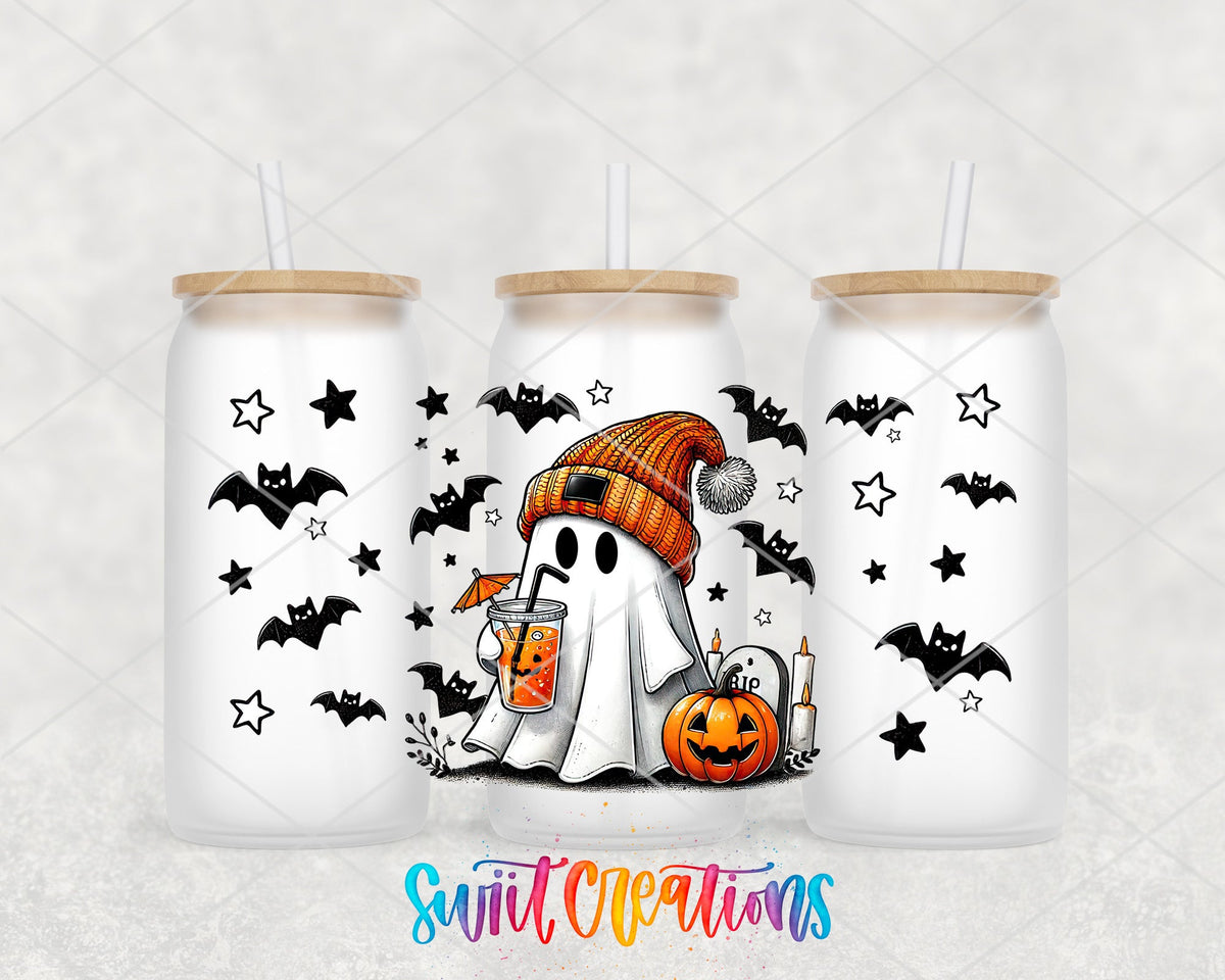 Cute Ghost Halloween UV DTF Transfer Tumbler Wrap | DTF011 - Swiit Creations