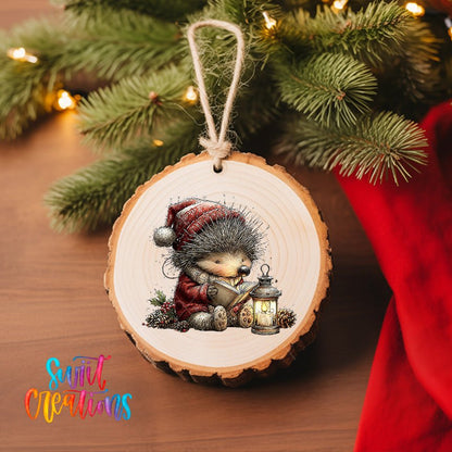 Cute Hedgehog Reading By Lantern UV DTF Ornament Transfer | O-1859 - Swiit Creations