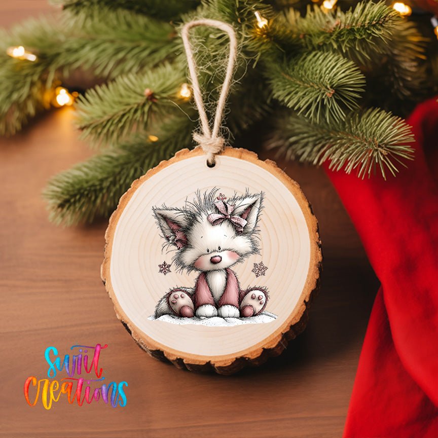 Cute Pink Fox With Bow UV DTF Ornament Transfer | O-1940 - Swiit Creations