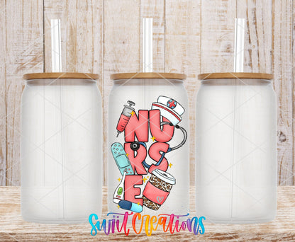 Cute Pink Nurse UV DTF Cup Decal | UV1362 - Swiit Creations