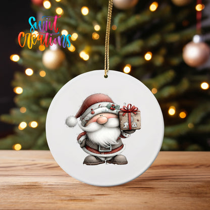 Cute Santa With Gift Christmas UV DTF Ornament Transfer | O-1973 - Swiit Creations