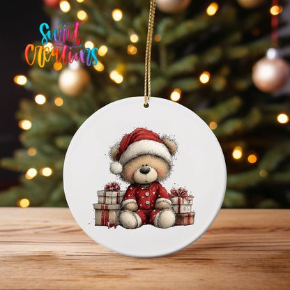 Cute Teddy Bear With Gifts UV DTF Ornament Transfer | O-1793 - Swiit Creations