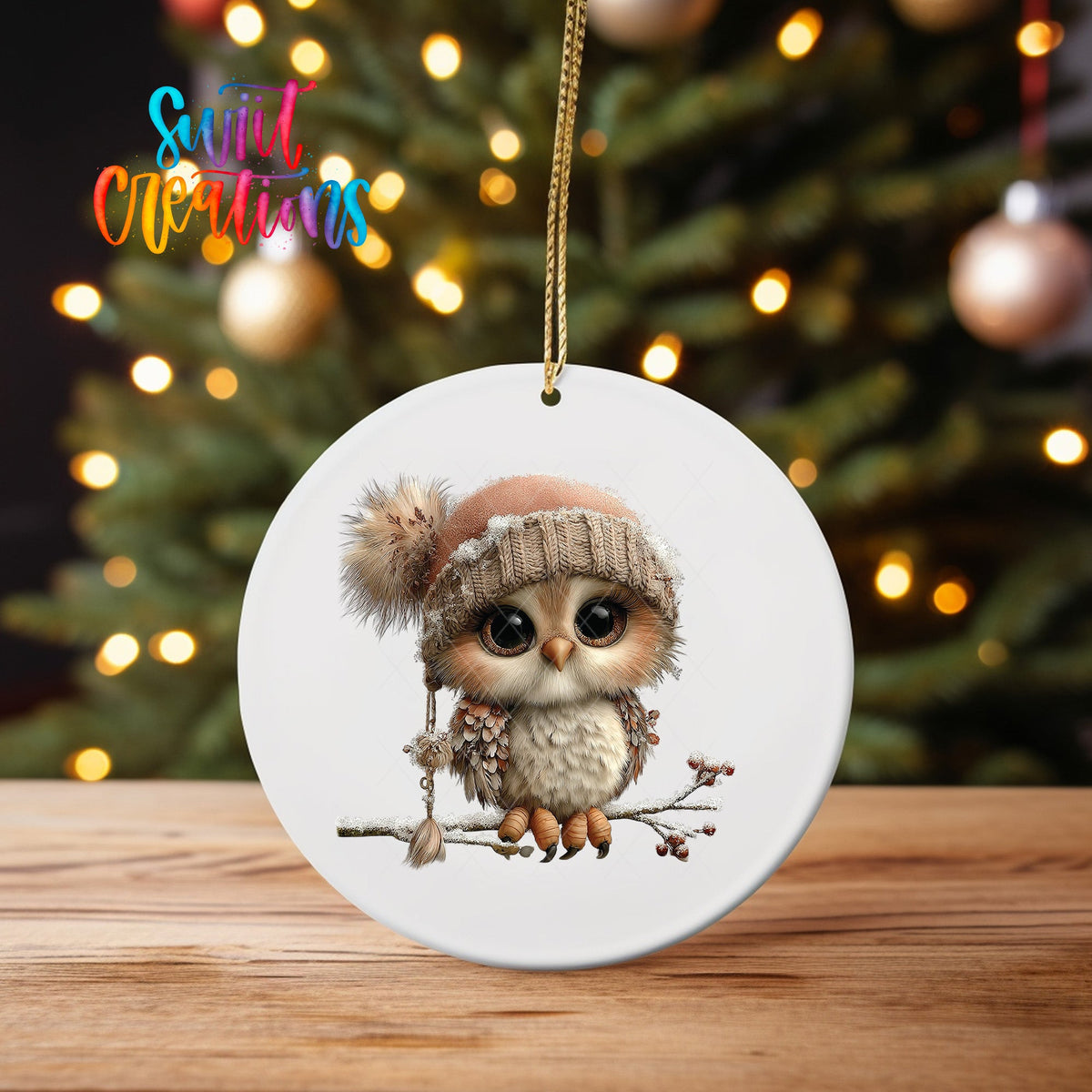 Cute Winter Owl Christmas UV DTF Ornament Transfer | O-1977 - Swiit Creations