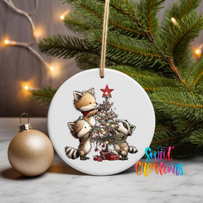 Cute Woodland Friends Decorating Tree UV DTF Ornament Transfer | O-1862 - Swiit Creations