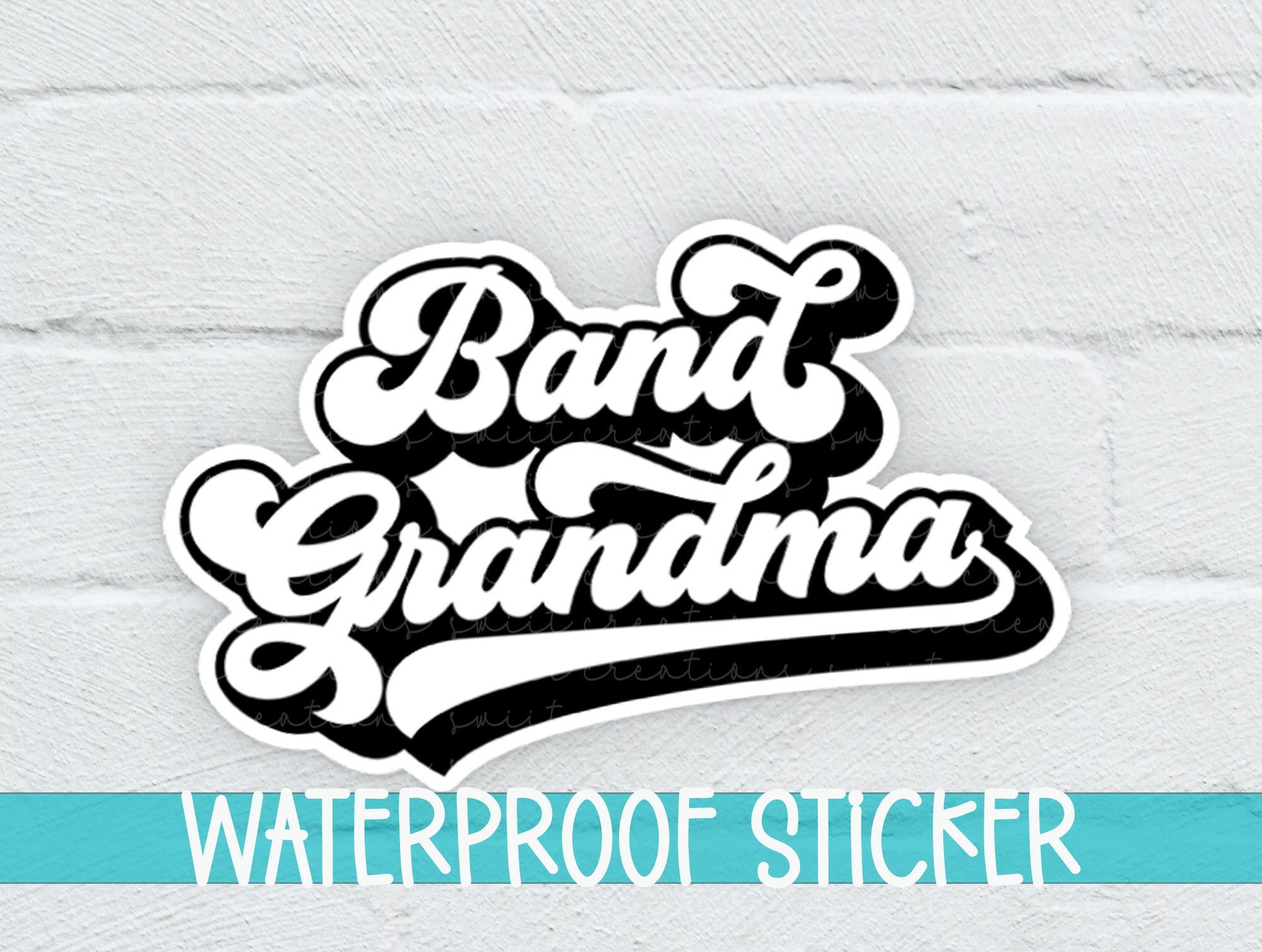 a white brick wall with the words band grandma on it