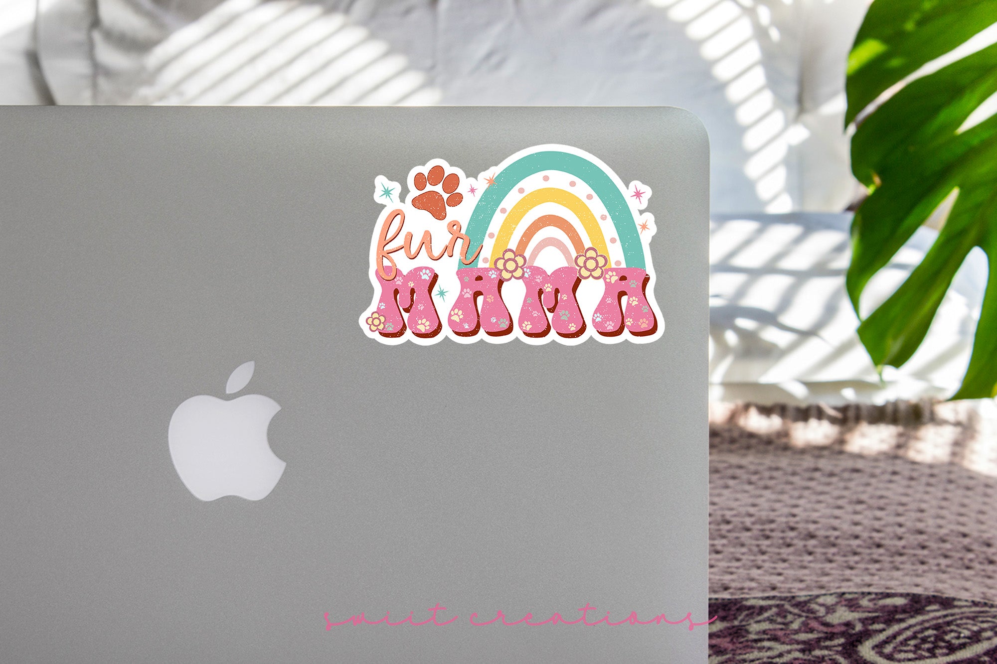 a laptop computer with a sticker on it