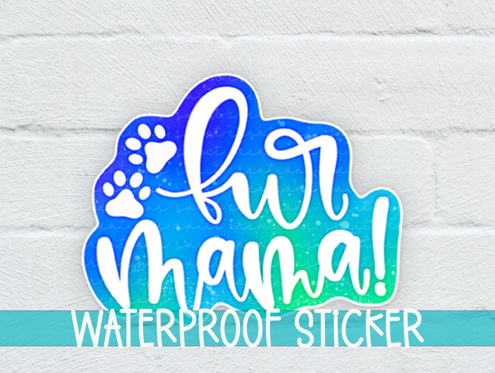 a blue and green sticker with the words kr yamaha waterproof sticker