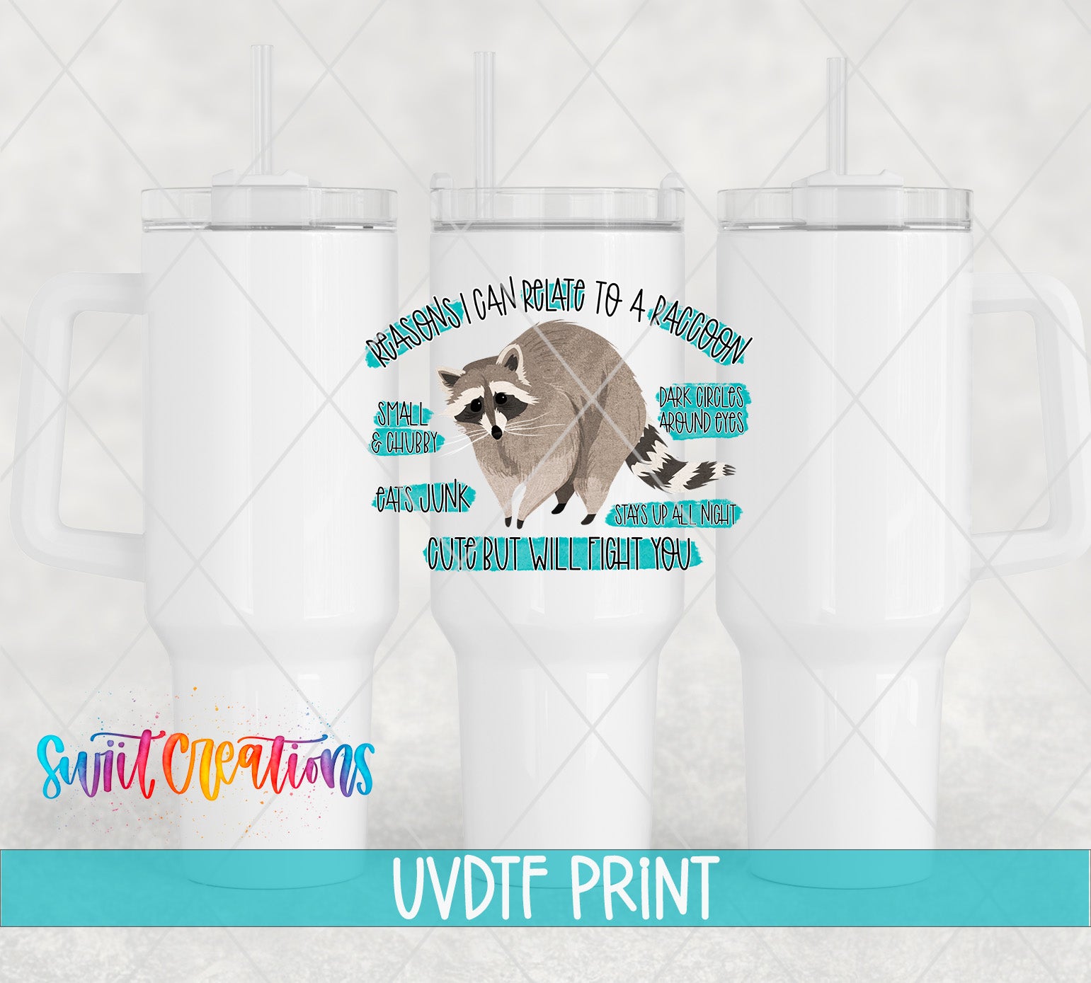 a raccoon with a caption that reads "Raccoons can create to a raccoon".