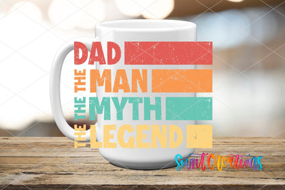 Dad The Man The Myth The Legend UV DTF Decal | Funny Dad Wrap | UV884 - Swiit Creations