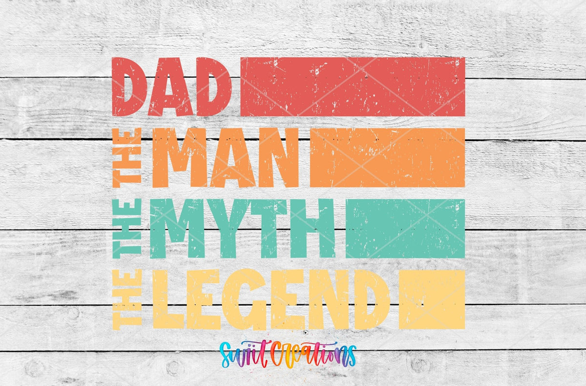 Dad The Man The Myth The Legend UV DTF Decal | Funny Dad Wrap | UV884 - Swiit Creations