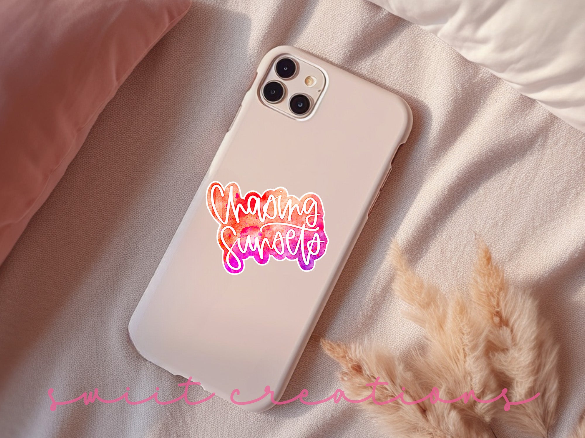 a phone case with a sticker on it