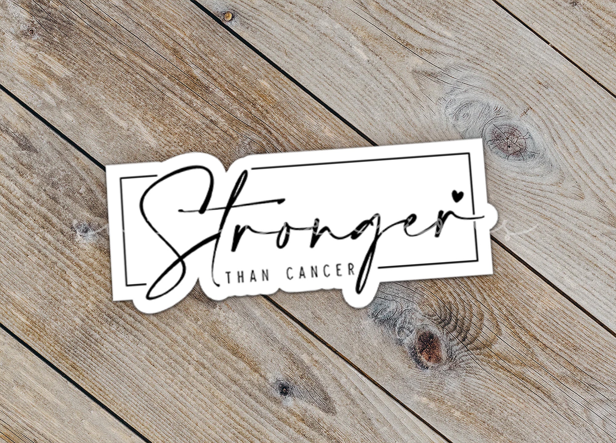 a sticker that says, stronger than cancer