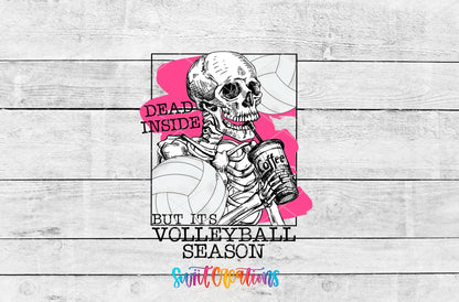 Dead Inside But It's Volleyball Season UV DTF Cup Decal | UV641 - Swiit Creations