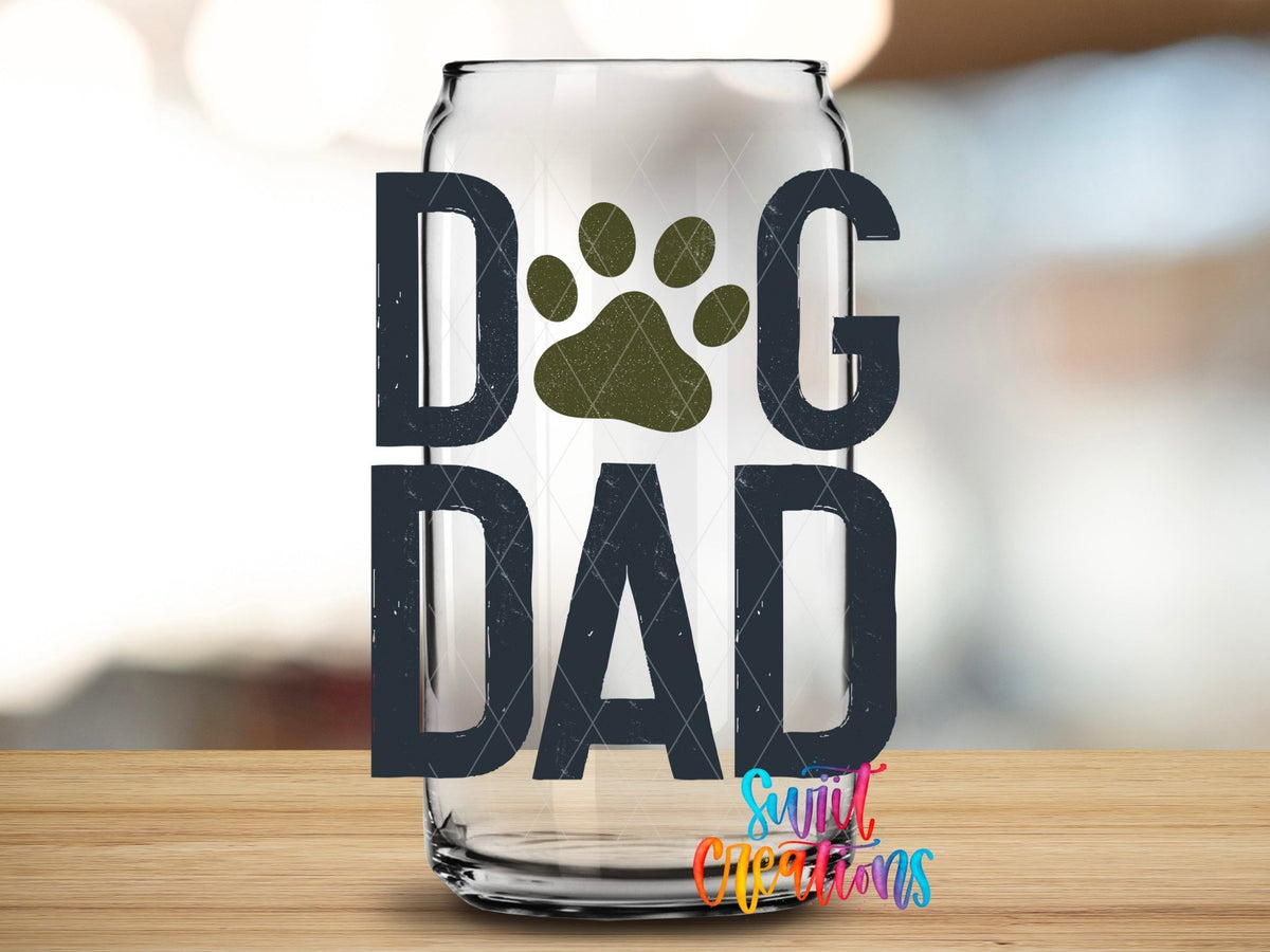 Dog Dad Paw Print UV DTF Cup Decal | UV160 - Swiit Creations