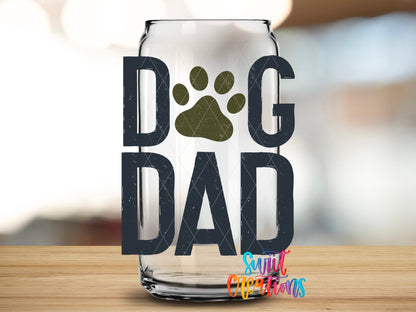 Dog Dad Paw Print UV DTF Cup Decal | UV160 - Swiit Creations