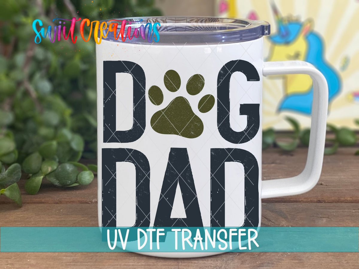 Dog Dad Paw Print UV DTF Cup Decal | UV160 - Swiit Creations