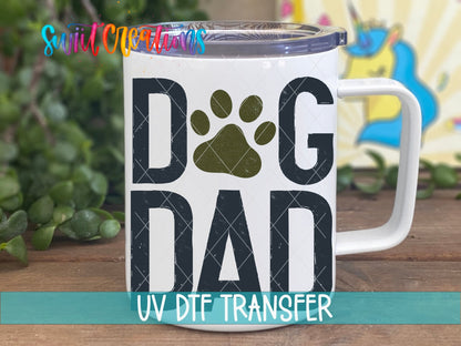 Dog Dad Paw Print UV DTF Cup Decal | UV160 - Swiit Creations