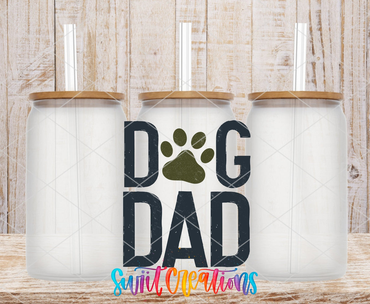 Dog Dad Paw Print UV DTF Cup Decal | UV160 - Swiit Creations