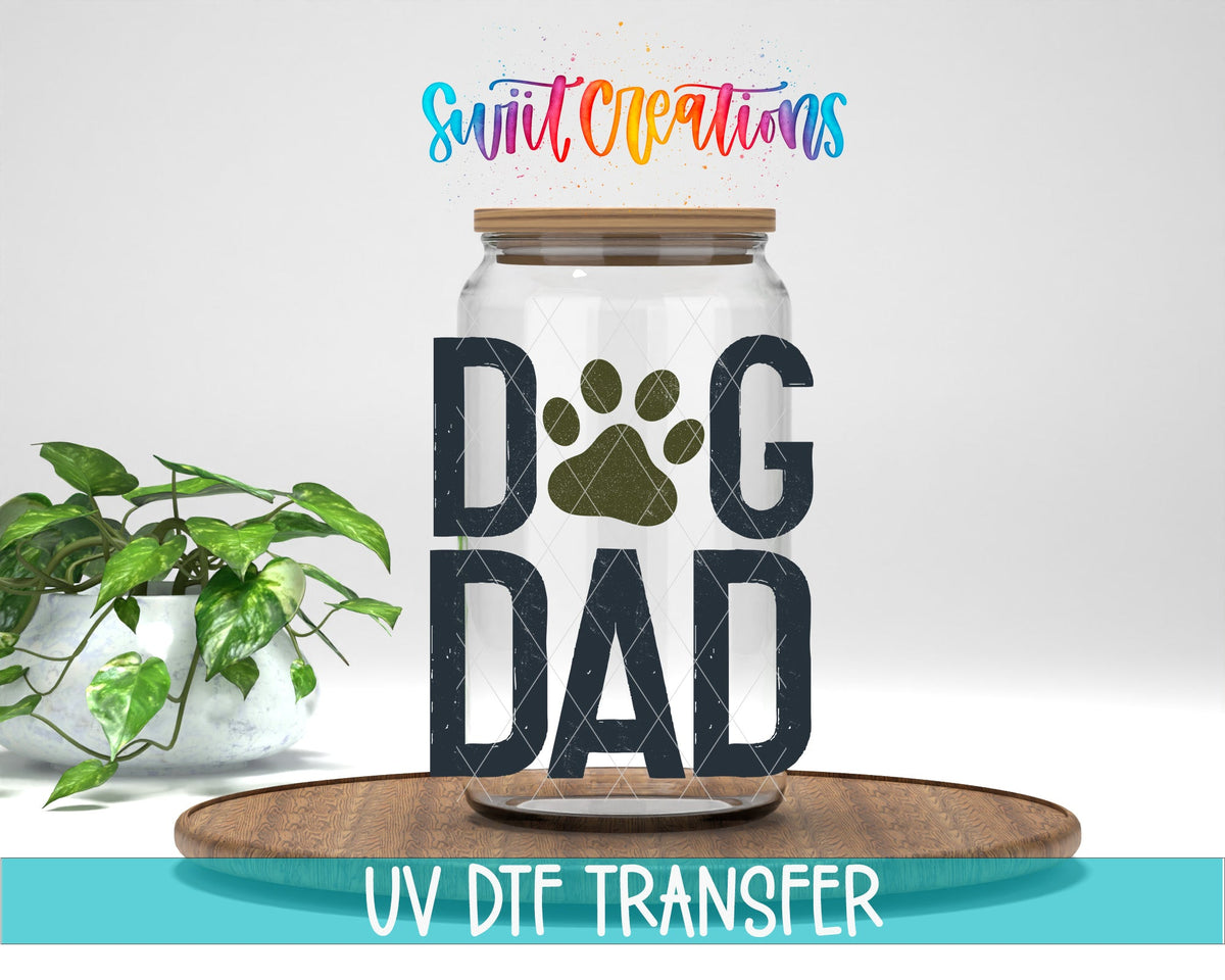 Dog Dad Paw Print UV DTF Cup Decal | UV160 - Swiit Creations