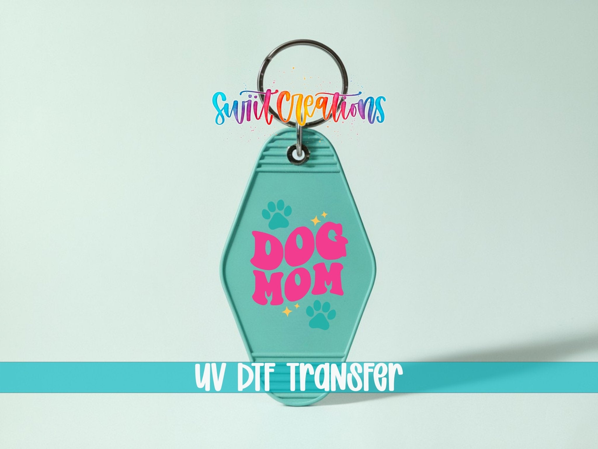 Dog Mom Motel Keychain UV DTF Transfer | Paw Print | Beach Gift For Pet Lovers | MK2104 - Swiit Creations