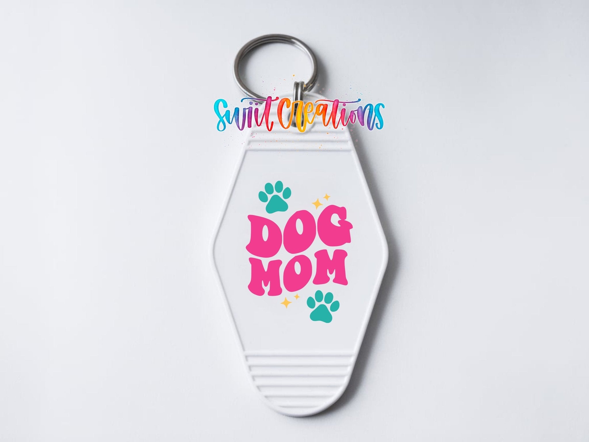 Dog Mom Motel Keychain UV DTF Transfer | Paw Print | Beach Gift For Pet Lovers | MK2104 - Swiit Creations