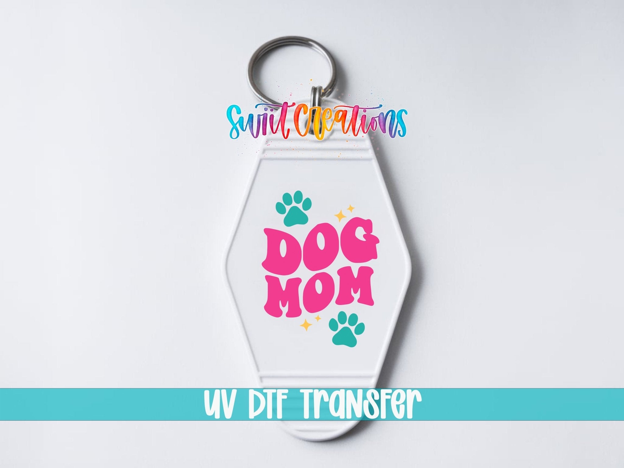Dog Mom Motel Keychain UV DTF Transfer | Paw Print | Beach Gift For Pet Lovers | MK2104 - Swiit Creations
