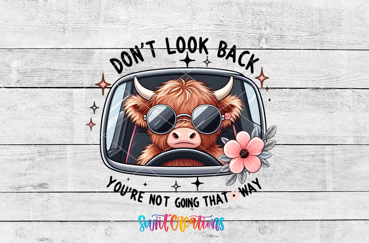 Don't Look Back Cow UV DTF Cup Decal | UV945 - Swiit Creations