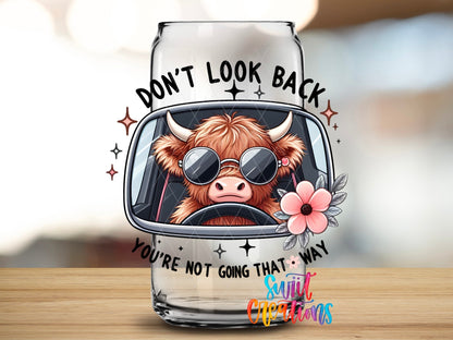 Don't Look Back Cow UV DTF Cup Decal | UV945 - Swiit Creations