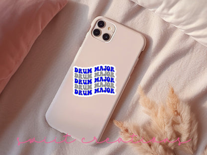 Drum Major Sticker Blue and Silver SS681 - Swiit Creations