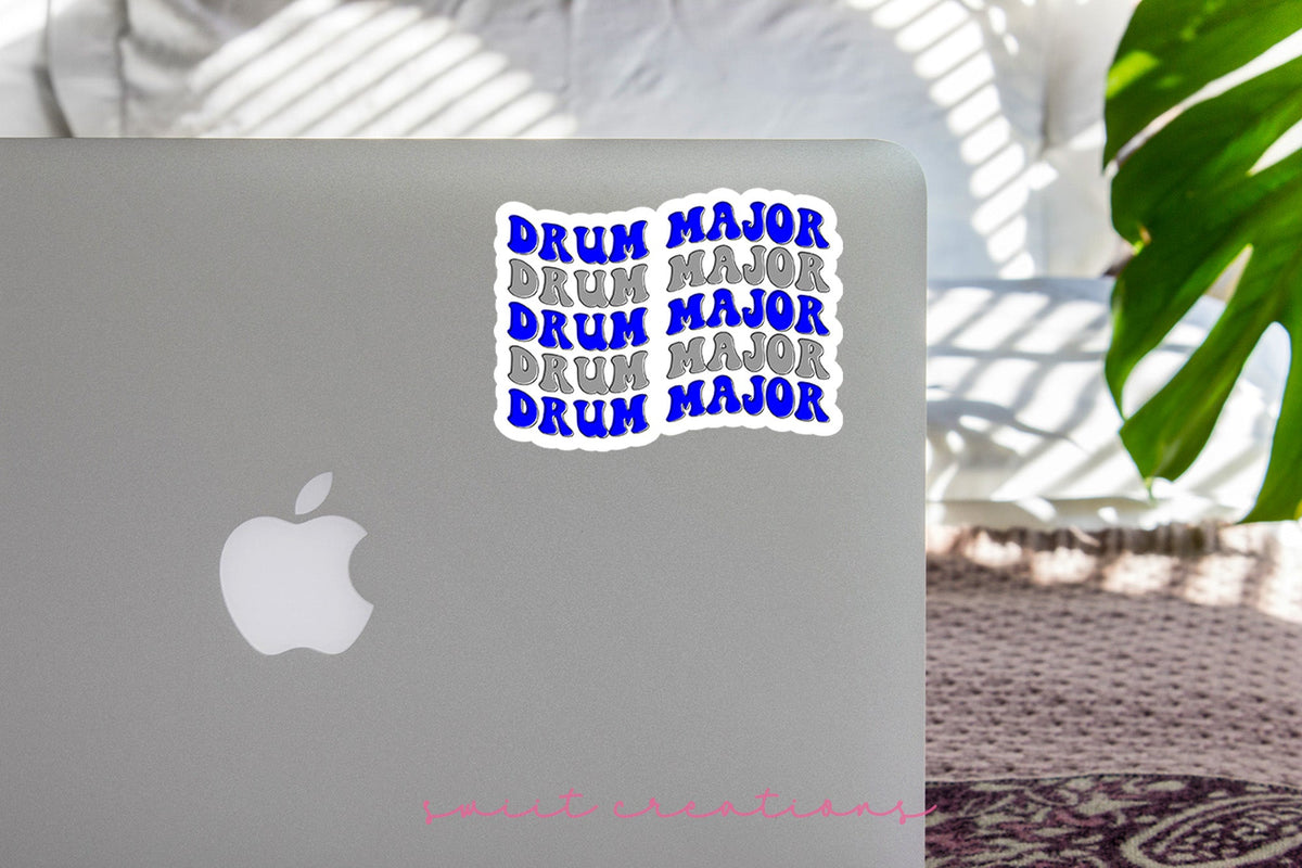 Drum Major Sticker Blue and Silver SS681 - Swiit Creations