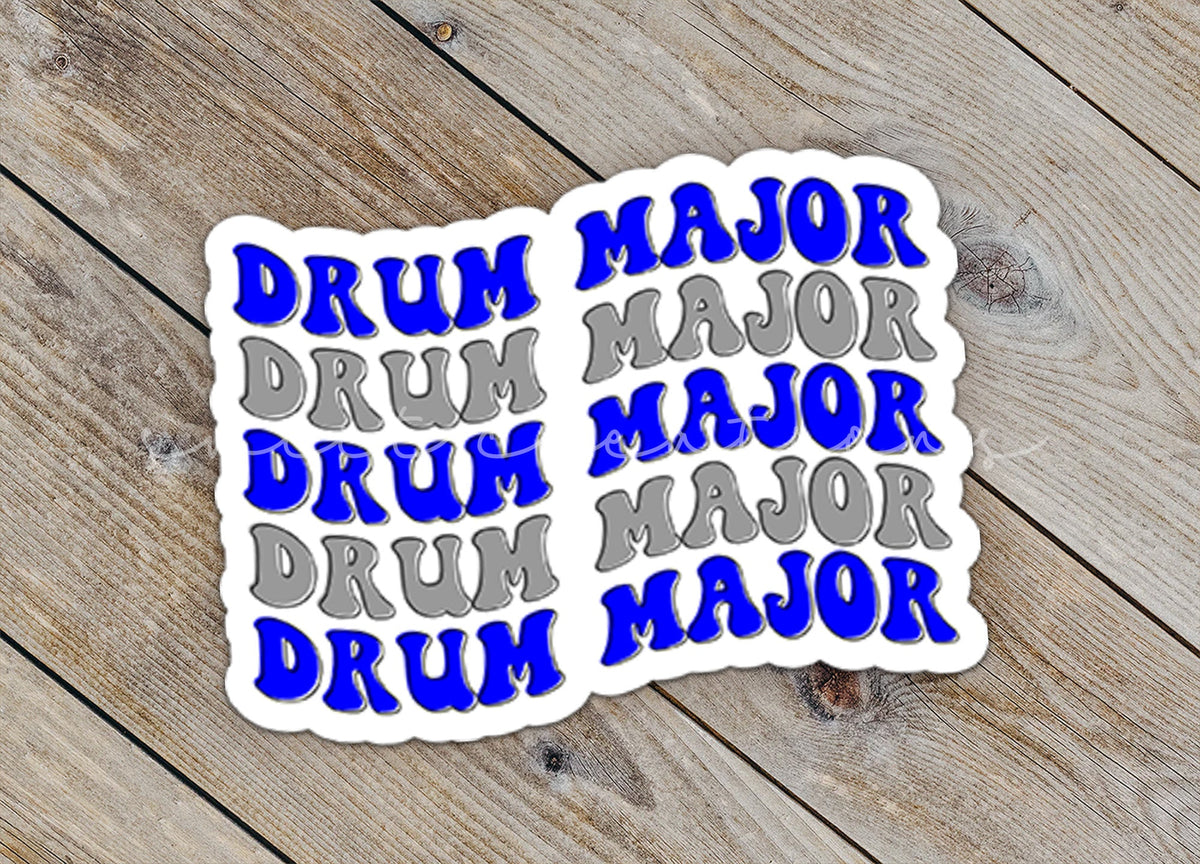 Drum Major Sticker Blue and Silver SS681 - Swiit Creations