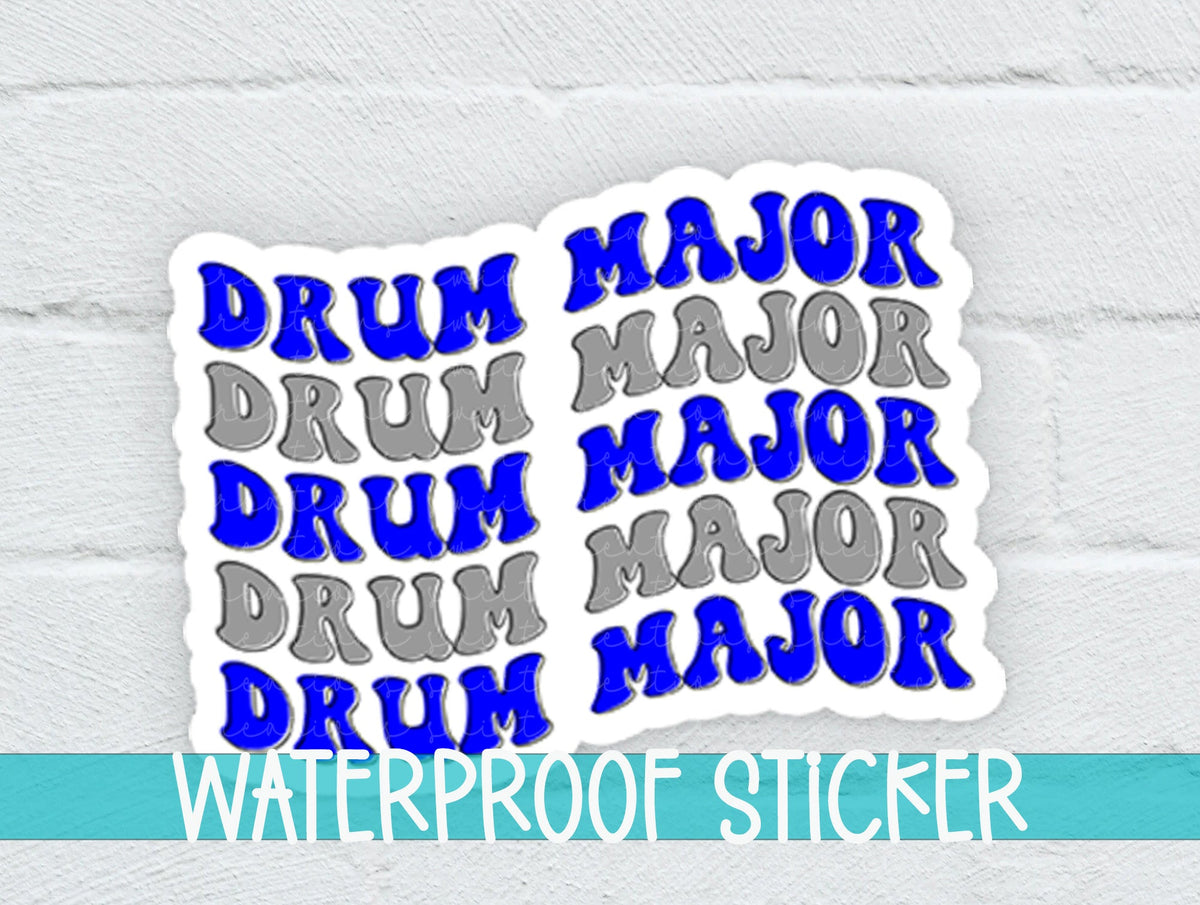 Drum Major Sticker Blue and Silver SS681 - Swiit Creations