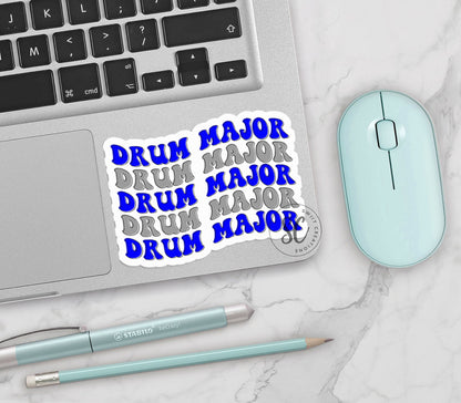 Drum Major Sticker Blue and Silver SS681 - Swiit Creations