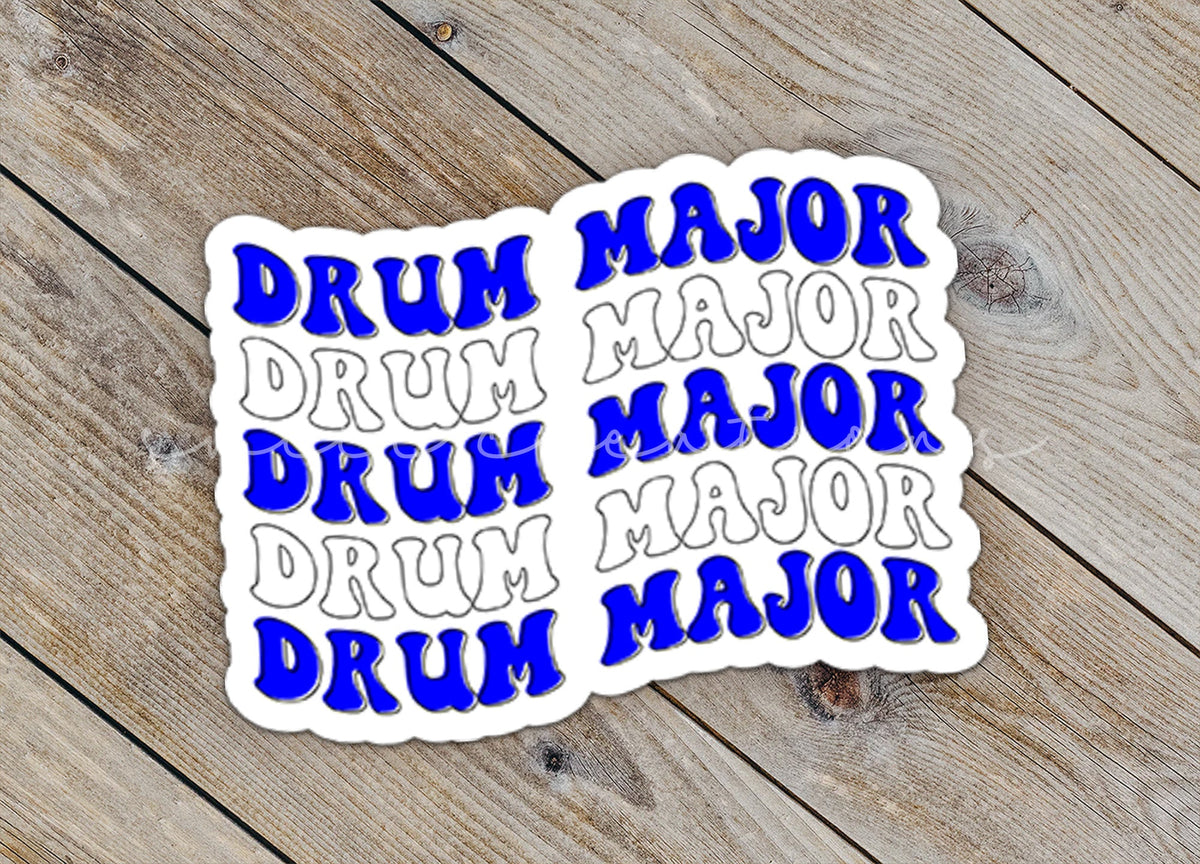 Drum Major Sticker Blue and White SS835 - Swiit Creations
