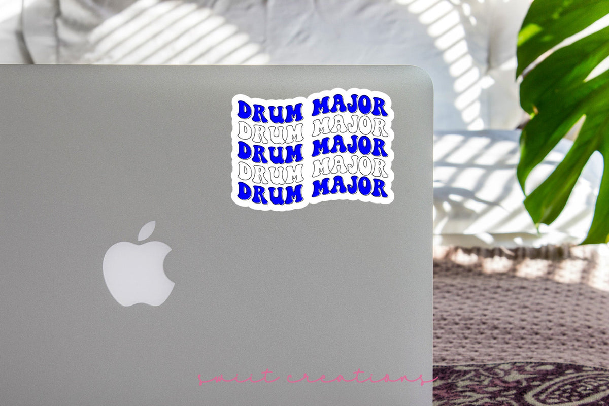 Drum Major Sticker Blue and White SS835 - Swiit Creations