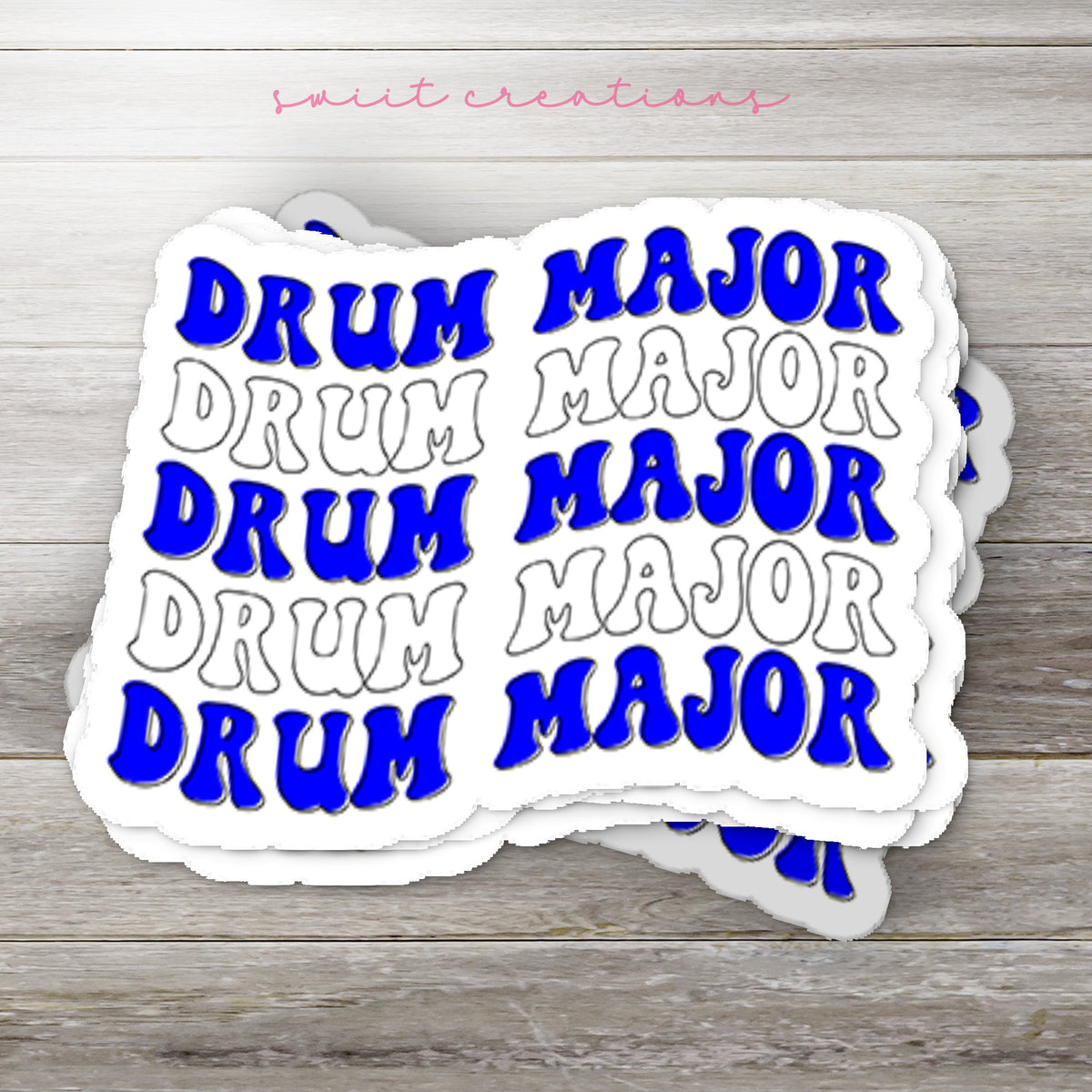 Drum Major Sticker Blue and White SS835 - Swiit Creations