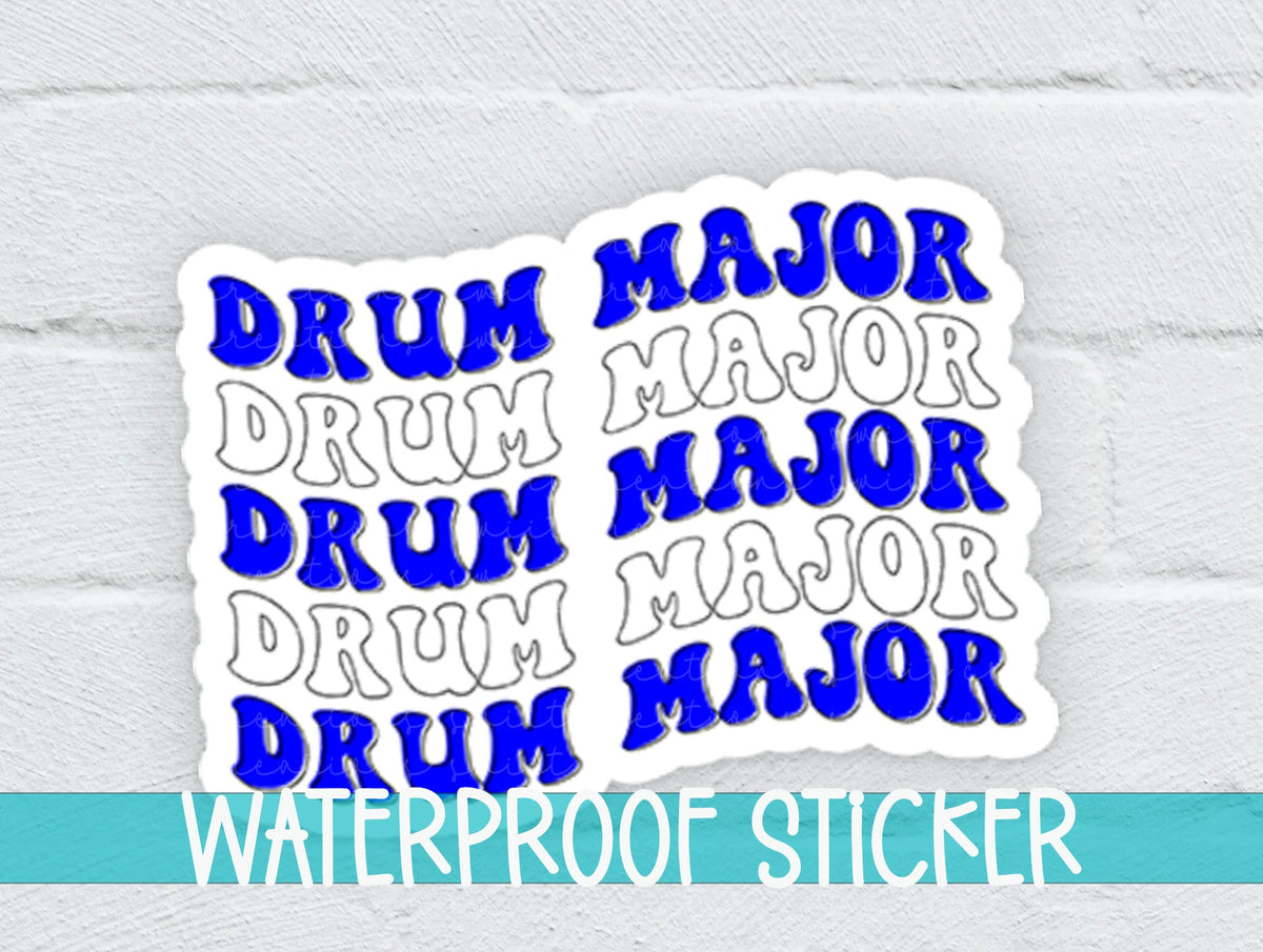 Drum Major Sticker Blue and White SS835 - Swiit Creations