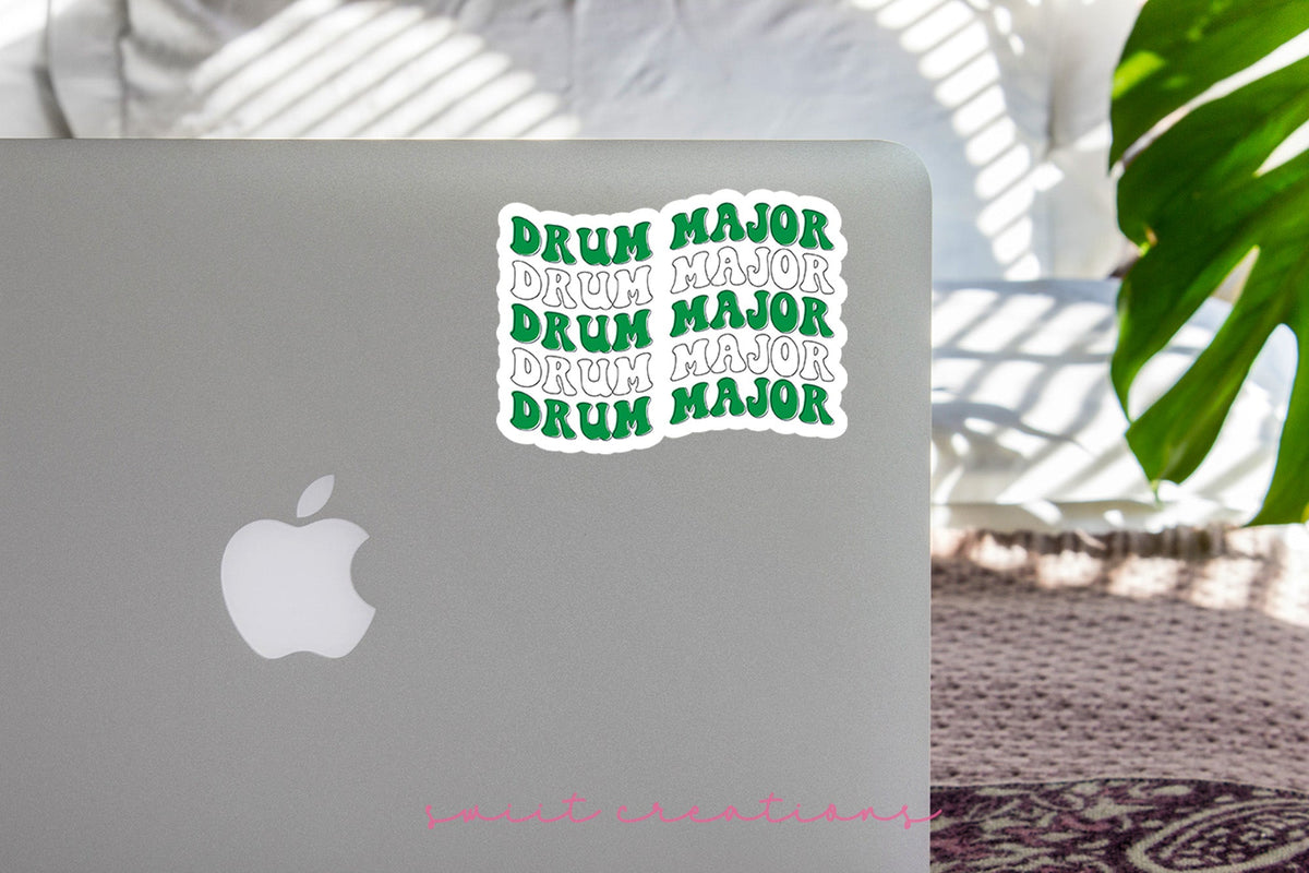 Drum Major Sticker Green and White SS836 - Swiit Creations