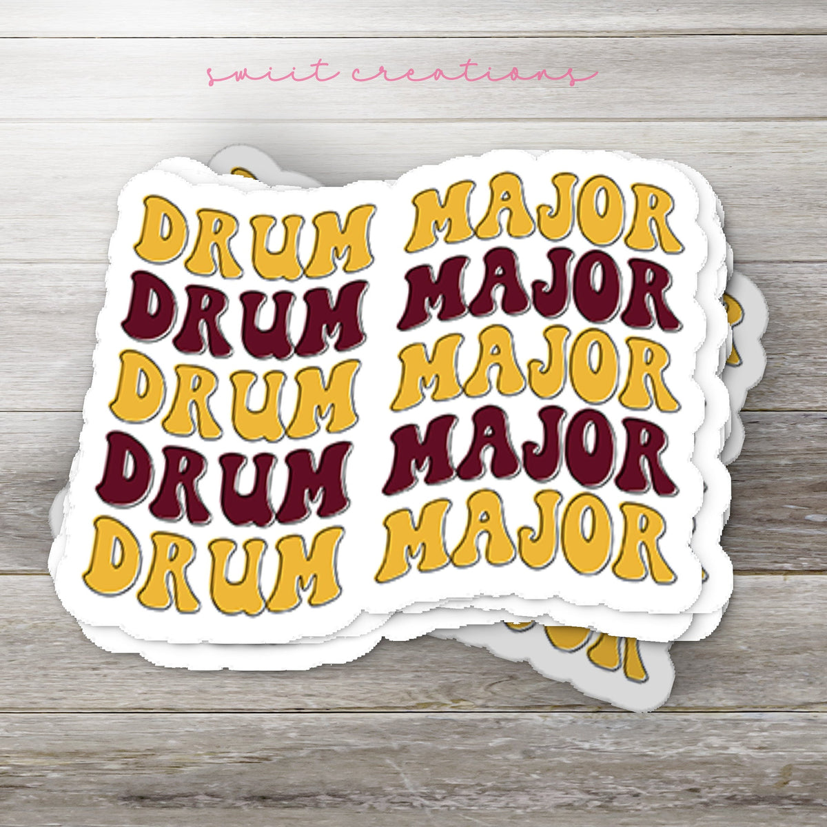 Drum Major Sticker Maroon and Gold SS581 - Swiit Creations