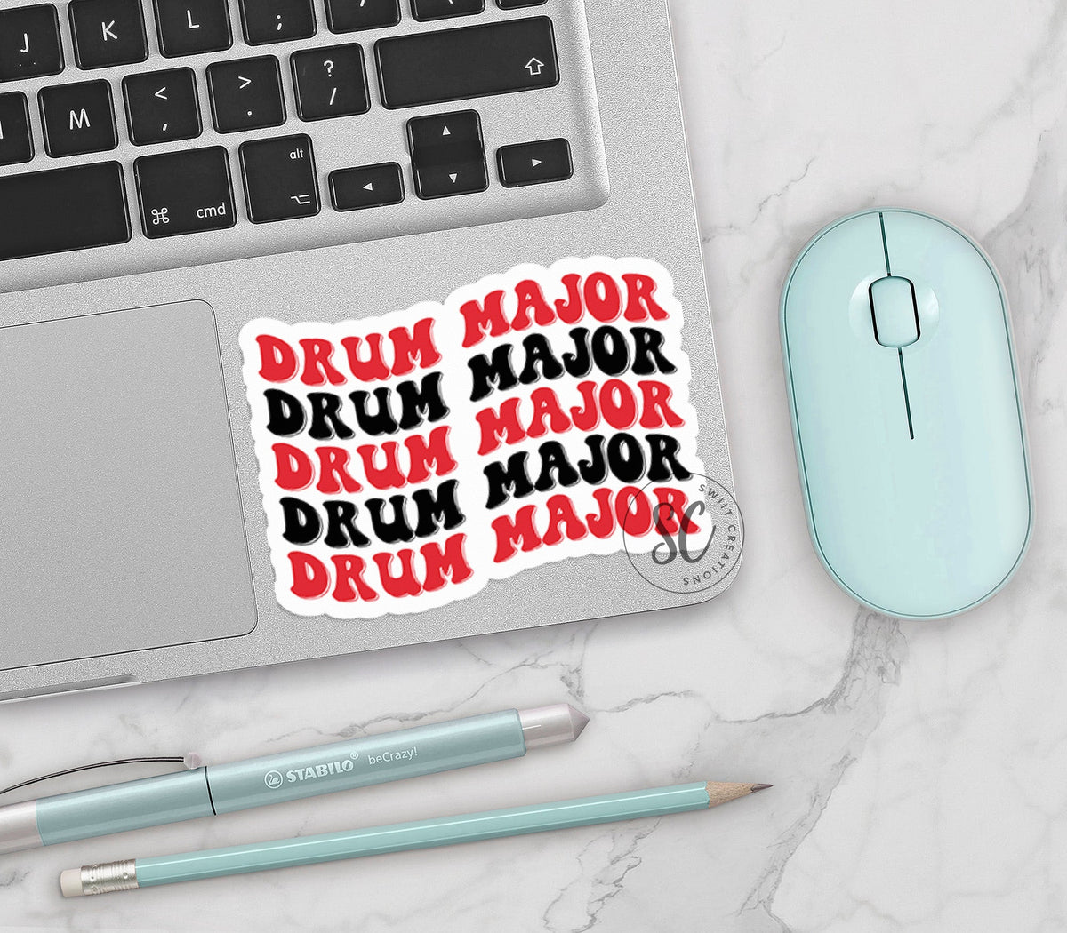 Drum Major Sticker Red and Black SS718 - Swiit Creations