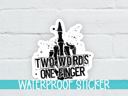 a white brick wall with a sticker on it