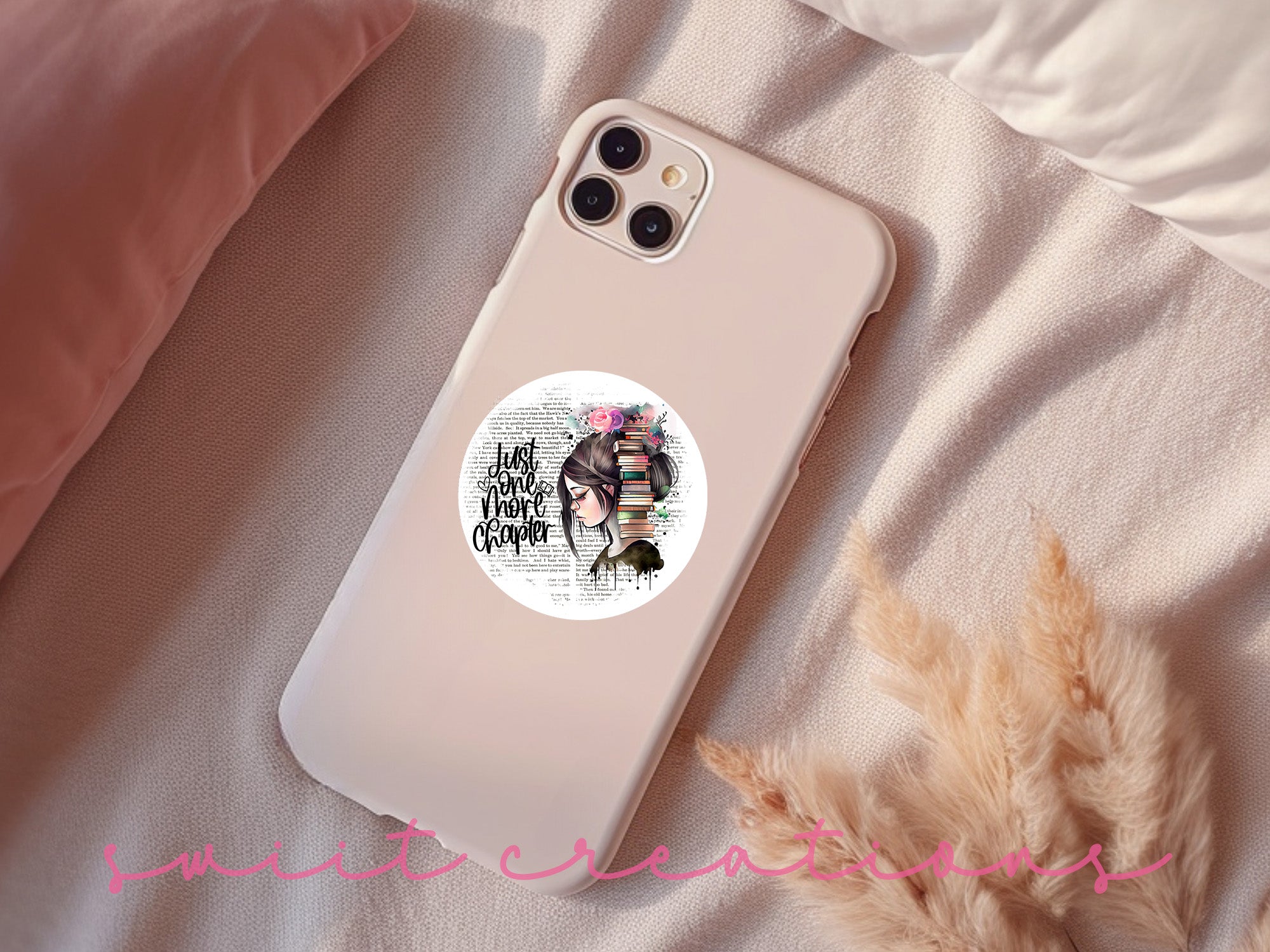 a phone case with a picture of a woman on it