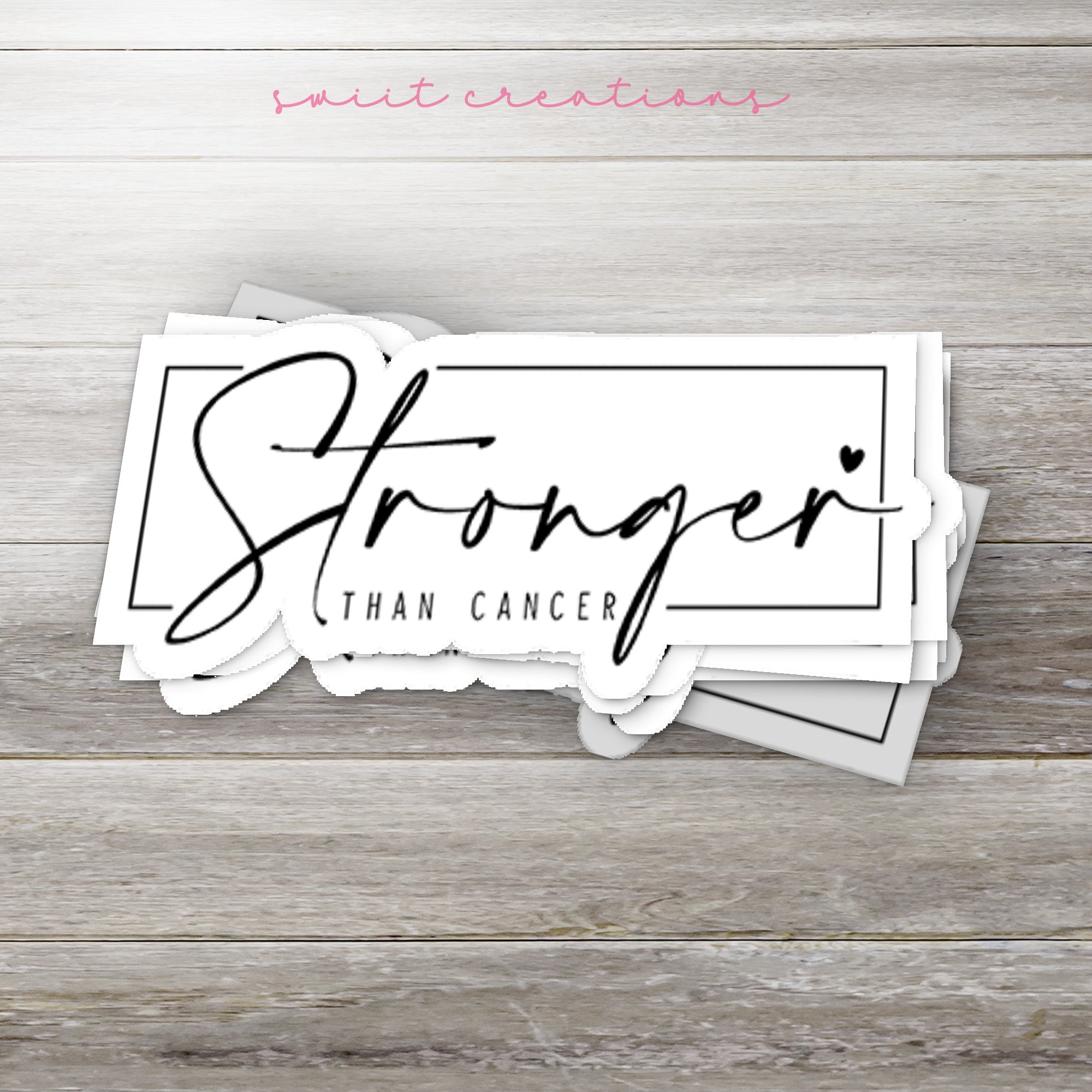 a stack of stickers with the words, stronger than cancer