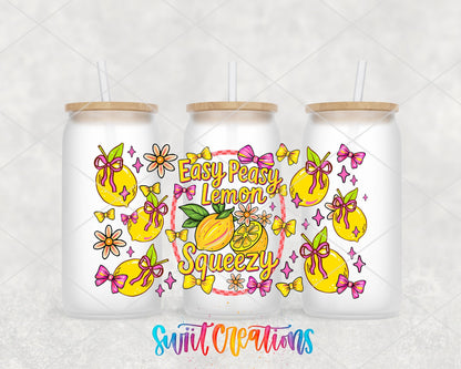 Easy Peasy Lemon Squeezy UV DTF Transfer Tumbler Wrap | Cute Lemon Bow Summer | DTF269 - Swiit Creations