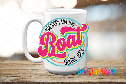 Errbody On The Boat Gettin Tipsy UV DTF Decal | Summer Boat Drink Tumbler Wrap | UV846 - Swiit Creations